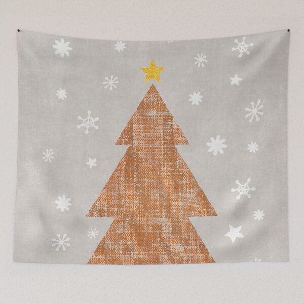 Item preview, Minimalist Christmas Tree with Snowflakes designed and sold by FAROSSTUDIO.