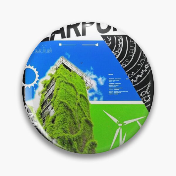 Item preview, Solarpunk: Ivy-Covered Skyscraper and Wind Turbines designed and sold by Raw-Ink.