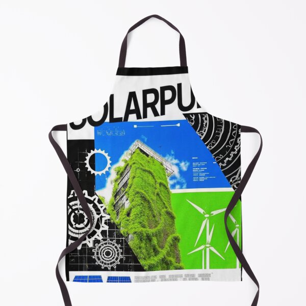 Item preview, Solarpunk: Ivy-Covered Skyscraper and Wind Turbines designed and sold by Raw-Ink.