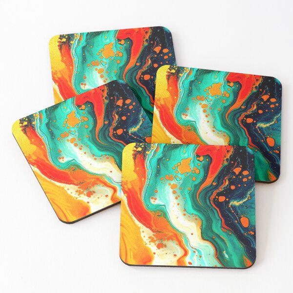 Item preview, vivid modern Southwest hipster turquoise orange swirls designed and sold by Foxbo33kin.