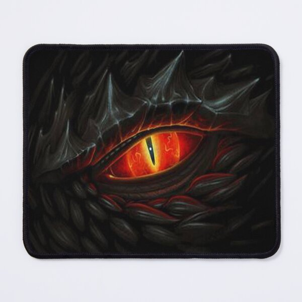 Item preview, Black Dragon Eye - Epic Fantasy Creature Red Glowing Slit Pupil Dark Scales designed and sold by leen12 Art Designs Prints.