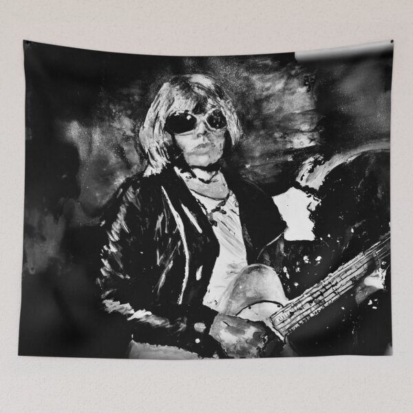 Artikelvorschau, Brian Jones, das Original, The Rolling Stones in Schwarzweiß entworfen und verkauft von Art by Fruitcake.