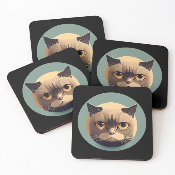 Item preview, Siamese Cat Portrait - Grumpy Cat - Big Eyes - Kitty Lover designed and sold by TheJadeCat.