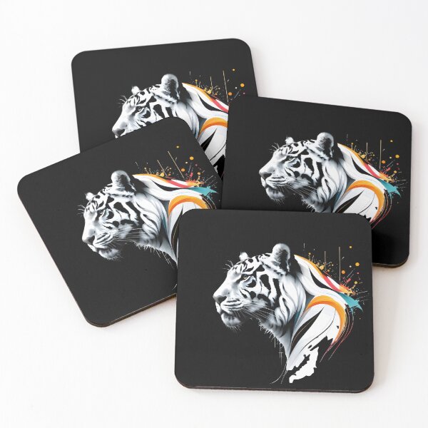 Item preview, Dynamic Tiger Profile with Colorful Brushstroke Fusion – Line Art designed and sold by SoftyDesigns.