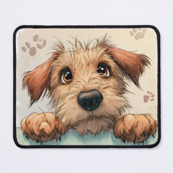 Item preview, Griffon Fauve de Bretagne Peeking over Wall 01 designed and sold by Elisabeth Lucas.