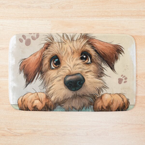 Item preview, Griffon Fauve de Bretagne Peeking over Wall 01 designed and sold by Elisabeth Lucas.