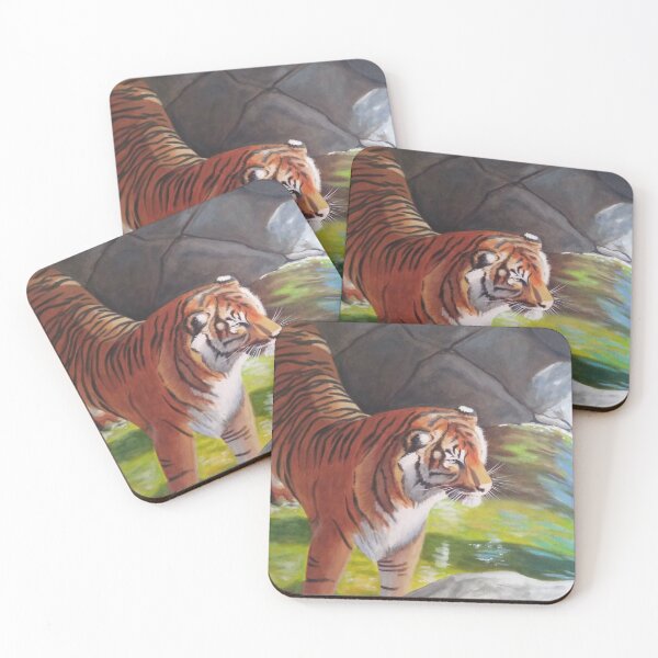 Item preview, Tiger at the top of a waterfall designed and sold by angelinecollier.