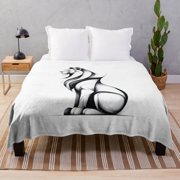 Item preview, Regal Line Art Lion – Abstract Mane and Monochrome Animal Form designed and sold by SoftyDesigns.