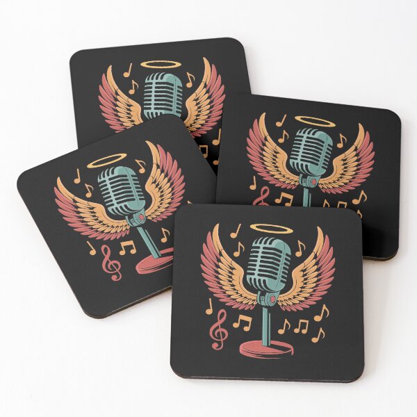 Item preview, Angel Voice Retro Microphone with Wings and Halo Art designed and sold by Rotasiin.