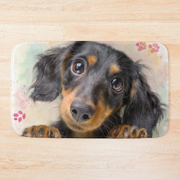 Item preview, Longhaired Dachshund Peeking over Wall 01 designed and sold by Elisabeth Lucas.