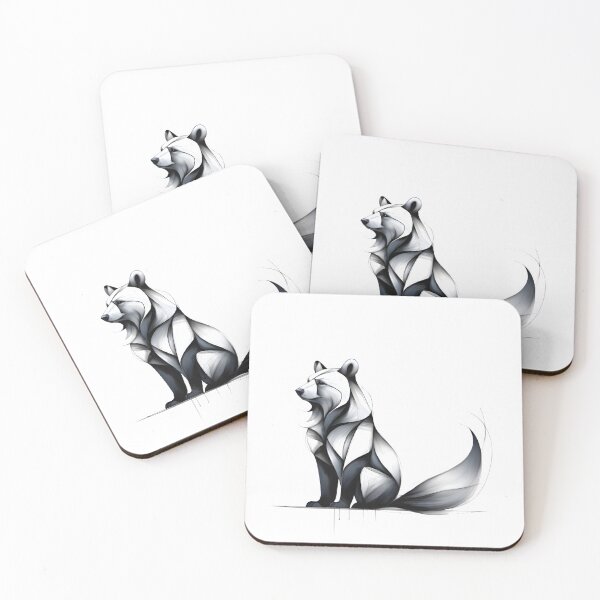 Item preview, Hybrid Line Art Creature – Abstract Fox-Bear Silhouette in Monochrome Geometry designed and sold by SoftyDesigns.