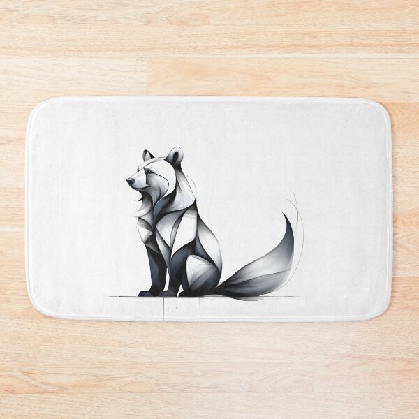 Item preview, Hybrid Line Art Creature – Abstract Fox-Bear Silhouette in Monochrome Geometry designed and sold by SoftyDesigns.