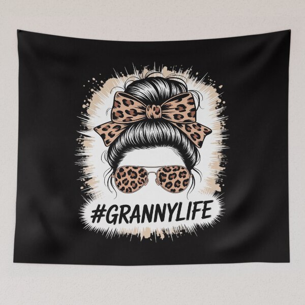 Item preview, Granny Life Bleached Leopard Messy Bun Mother's day designed and sold by GalaFunny.