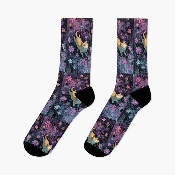 Item preview, A lost kitten in a floral outer space. designed and sold by CrazyErdajCreations          .