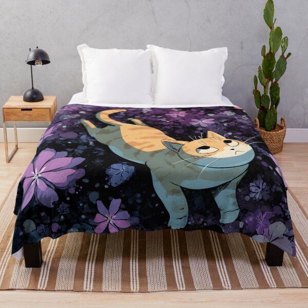 Item preview, A lost kitten in a floral outer space. designed and sold by CrazyErdajCreations .