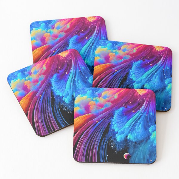 Item preview, Petal Surge | Neon Pink & Blue Square Galaxy Art  designed and sold by TheOuroborean.