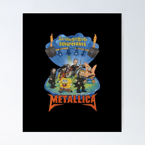 Item preview, SpongeBob Metallica Mashup, Vintage Cartoon Band designed and sold by idtanerdsand.