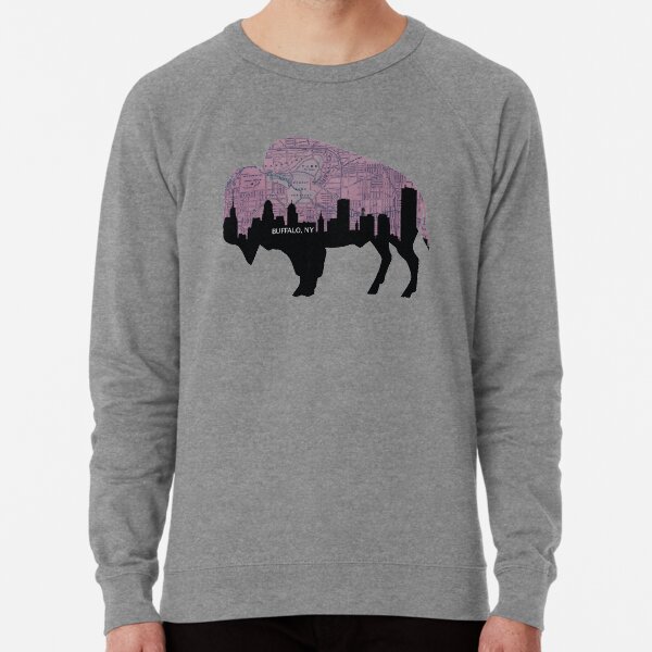 Buffalo New York Map and Skyline Grayscale