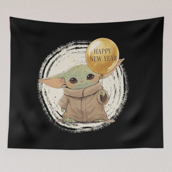 Item preview, GROGU HAPPY NEW YEAR SIGN designed and sold by LIS AND MELIVERSO.