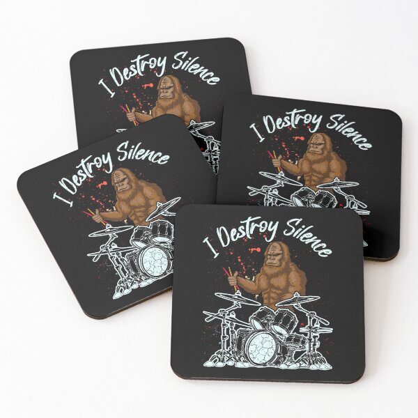 Item preview, Funny Bigfoot Drummer Playing Drums I Destroy Silence Men designed and sold by EileenDeana.