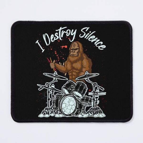 Item preview, Funny Bigfoot Drummer Playing Drums I Destroy Silence Men designed and sold by EileenDeana.