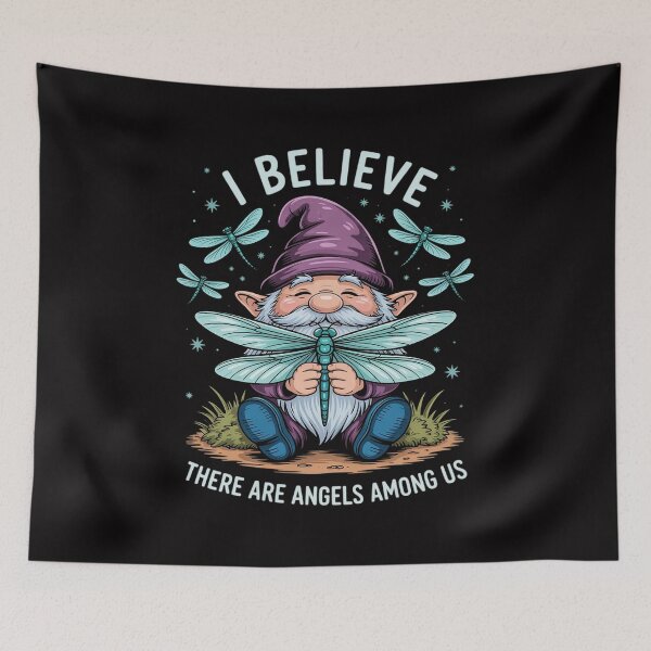 Item preview, Gnome I Believe There Are Angels Among Us Dragonfly designed and sold by GalaFunny.