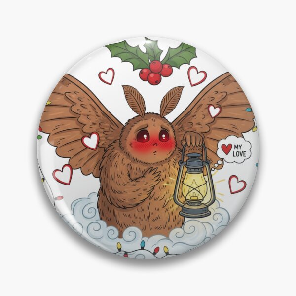 Item preview, Mothman Under the Mistletoe designed and sold by CryptidCharm.