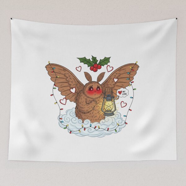 Item preview, Mothman Under the Mistletoe designed and sold by CryptidCharm.