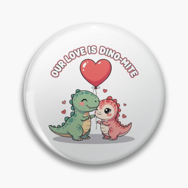 Item preview, Our Love Is Dino-Mite – Cute Dinosaur Couple Valentine Art designed and sold by DinoPrints-shop.