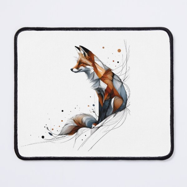 Item preview, Angular Fox in Polygonal Motion with Dot Accents – Line Art designed and sold by SoftyDesigns.