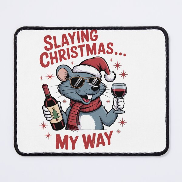 Item preview, slaying Christmas Shrew T-Shirt – Kawaii Holiday Mouse Design, Funny Winter Animal Tee, Cute Xmas Gift Idea for Kids & Adults designed and sold by kaka8888.