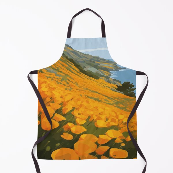 Item preview, California Poppy Coastal Hillside | Big Sur Flower Landscape Art designed and sold by Taanva.