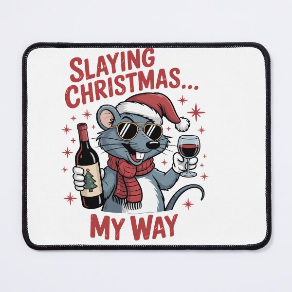 Item preview, slaying Christmas Shrew T-Shirt – Kawaii Holiday Mouse Design, Funny Winter Animal Tee, Cute Xmas Gift Idea for Kids & Adults designed and sold by kaka8888.