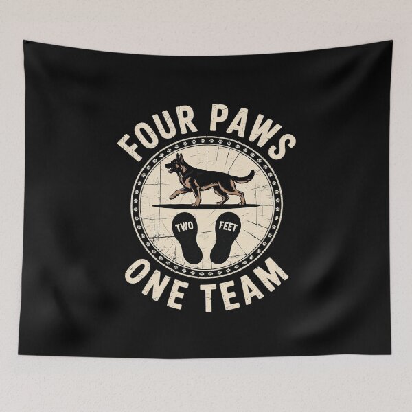 Item preview, Four Paws Two Feet One Team Dog Distressed designed and sold by RustsyMin.
