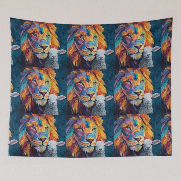 Item preview, Colorful Lion and Lamb designed and sold by Savannah Gibbs.