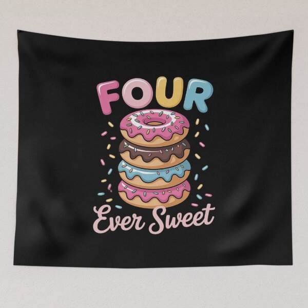Item preview, Four Ever Sweet 4th Birthday Girl Donut Lover Kids Toddlers designed and sold by RustsyMin.