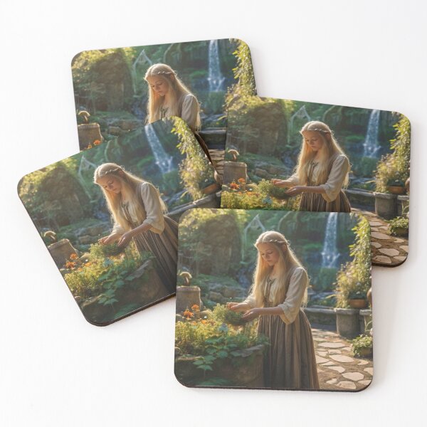 Item preview, Fairytale Elf Gathering Wild Herbs in the Magical Forest designed and sold by BlareBlare.