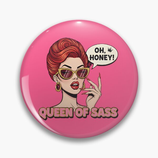 Item preview, Queen of Sass Retro Pop Art Sassy Vintage Glam Girl designed and sold by Mad Mama Designs.