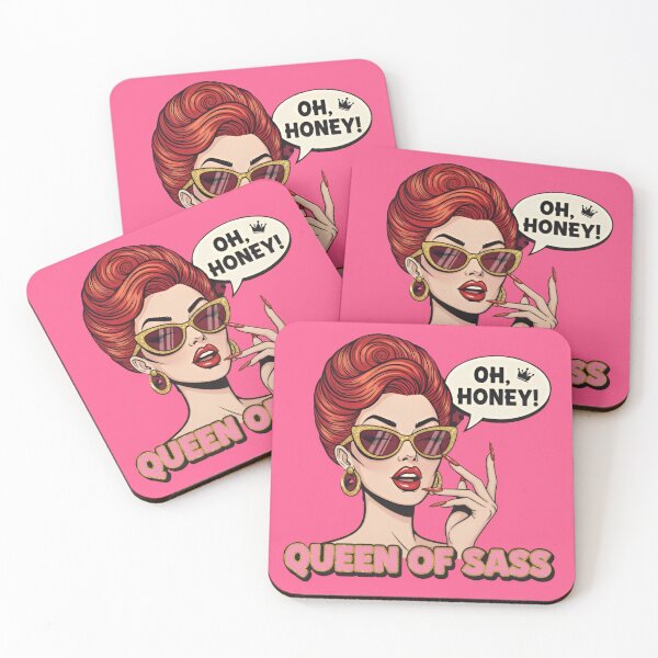 Item preview, Queen of Sass Retro Pop Art Sassy Vintage Glam Girl designed and sold by Mad Mama Designs.