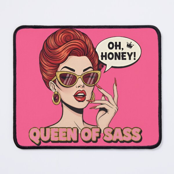 Item preview, Queen of Sass Retro Pop Art Sassy Vintage Glam Girl designed and sold by Mad Mama Designs.