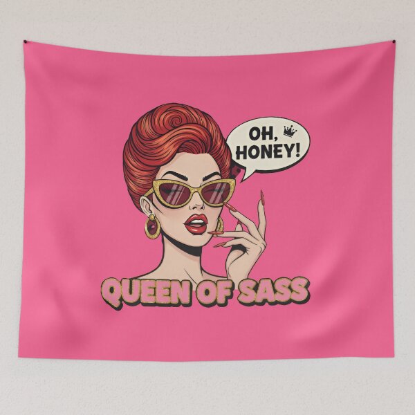 Item preview, Queen of Sass Retro Pop Art Sassy Vintage Glam Girl designed and sold by Mad Mama Designs.