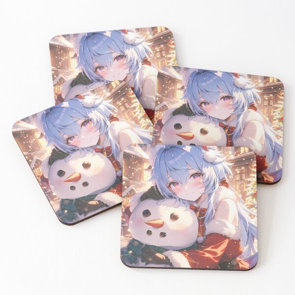 Item preview, Ganyu Genshin Impact Christmas Snow Man Winter Fantasy Festive Gentle Moment designed and sold by CarlosBender.