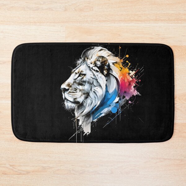 Item preview, Line Art Lion Head with Vibrant Abstract Mane and Geometric Motion designed and sold by SoftyDesigns.
