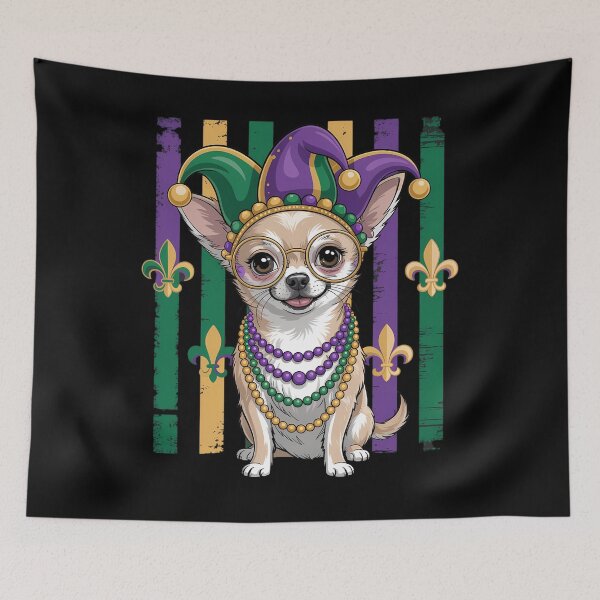 Item preview, Chihuahua Dog Cute Puppy Hat Glass Mardi Gras designed and sold by CruelShadesSt.