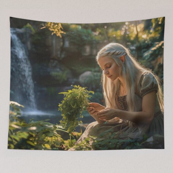 Item preview, Wild Forest Elf Witch and the Secret Garden of Healing Herbs designed and sold by BlareBlare.