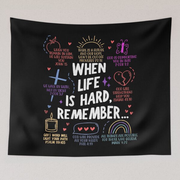 Item preview, When Life Is Hard Remember Bible Jesus Christian Faith designed and sold by AdellGretchen.