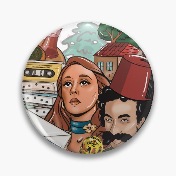 Item preview, Lebanese Nostalgic Art – Tarboosh, Vintage Icons Collage designed and sold by BlebneneArt.
