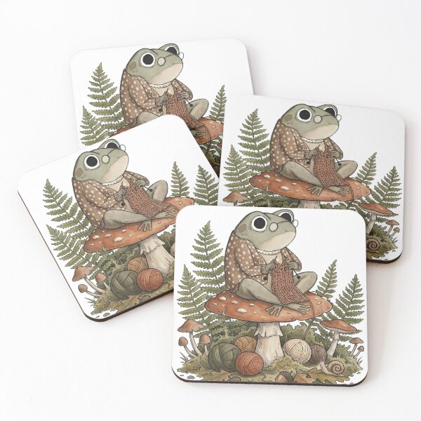 Item preview, Cottagecore Frog Knitting Shirt Cute Mushroom Woodland Aesthetic Tee - Nature Lover Gift designed and sold by bendypraetor0f.