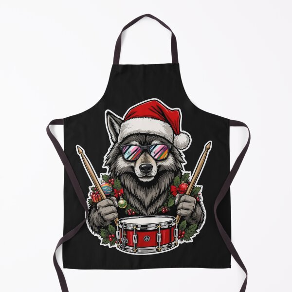Item preview, Christmas Wolf Drummer | Holiday Beat Howler designed and sold by ColorSplash123.