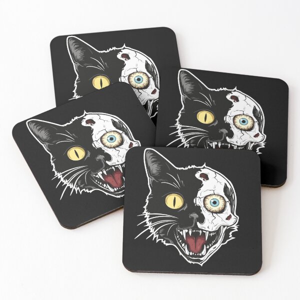 Item preview, Half Skull Cat designed and sold by deathanarchy.